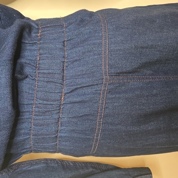 Vintage Liz Claiborne Denim Western Dress Size 2P Corduroy Trim 100% Cotton - Picture 8 of 13